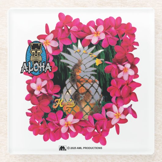 DESSOUS-DE-VERRE EN VERRE ALOHA 3 3 (Devant)