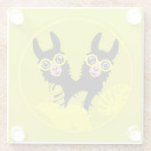 Dessous-de-verre En Verre Alpaca llama Twins (Dos)