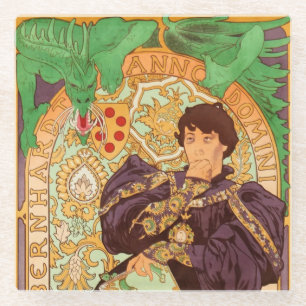 Dessous-de-verre En Verre Alphonse Mucha Prince et Dragon