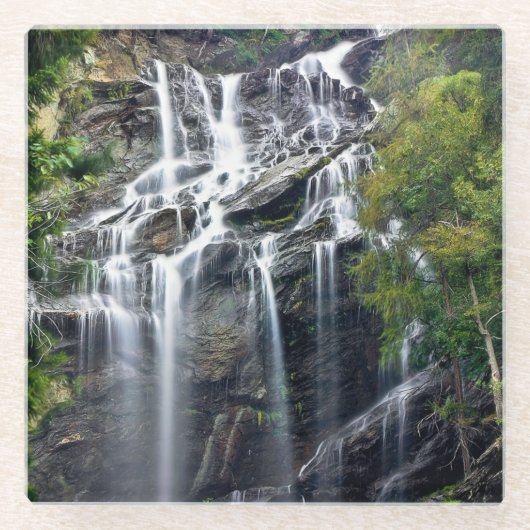 Dessous-de-verre En Verre Alps Mountain Top Waterfall (Devant)