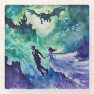 Dessous-de-verre En Verre Amants volants - Peinture à l'aquarelle