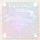 Dessous-de-verre En Verre Améthyste du 6e anniversaire de l'Mariage (Dos)