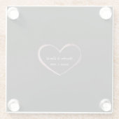 Dessous-de-verre En Verre Amour Coeur Attractif Charming Mariage (Dos)