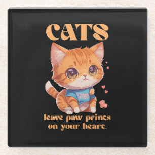 Dessous-de-verre En Verre amour de chat mignon