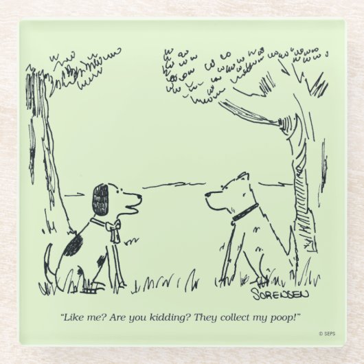 Dessous-de-verre En Verre Amour de chien (Devant)