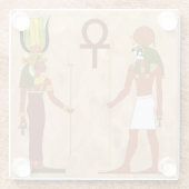 Dessous-de-verre En Verre Amun Ra Et Isis (Dos)