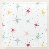 Dessous-de-verre En Verre Amusant Âge atomique Starburst milieu du siècle ré (Devant)