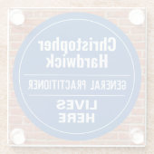 Dessous-de-verre En Verre Amusant Général Praticien Mur Style Plaque (Dos)