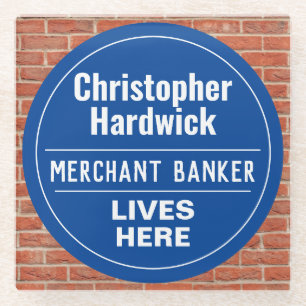 Dessous-de-verre En Verre Amusant Merchant Banker Wall Style Plaque