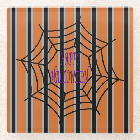 Dessous-de-verre En Verre Amusement et fantaisie Halloween Spider Webs (Devant)
