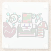 Dessous-de-verre En Verre Amusement Nutcracker (Dos)