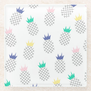 Dessous-de-verre En Verre Ananas abstraits 2
