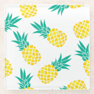 Dessous-de-verre En Verre Ananas Exotiques : Jaune Délice.