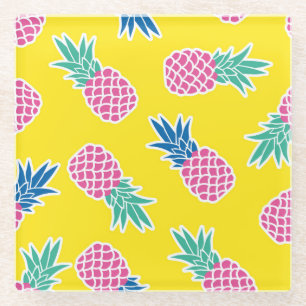 Dessous-de-verre En Verre Ananas Frenzy : Caricature Vintage.