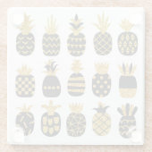 Dessous-de-verre En Verre Ananas noirs : Ensemble texturé unique (Dos)