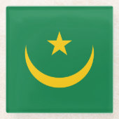 Dessous-de-verre En Verre Ancien drapeau mauritanien (Devant)