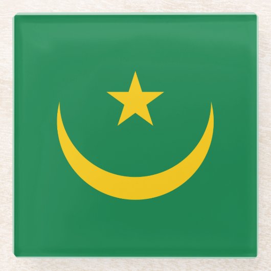 Dessous-de-verre En Verre Ancien drapeau mauritanien (Devant)