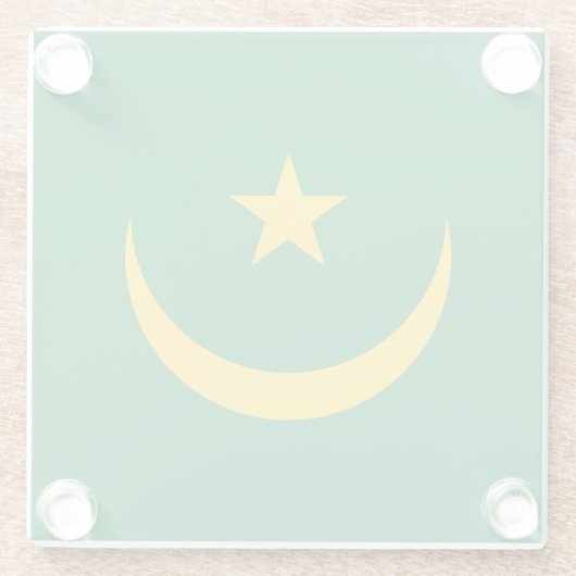 Dessous-de-verre En Verre Ancien drapeau mauritanien (Dos)