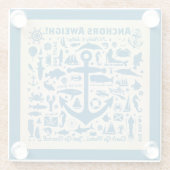 Dessous-de-verre En Verre Ancres Aweigh ! (Dos)