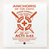 Dessous-de-verre En Verre Ancres de la foi (Devant)