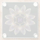 Dessous-de-verre En Verre Ange Abstraite ailes Mandala Monogramme fractal (Dos)