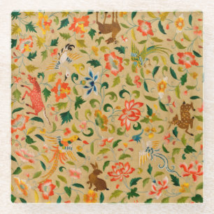 Dessous-de-verre En Verre Animal Antique Cheval Oiseau Deer Rabbit