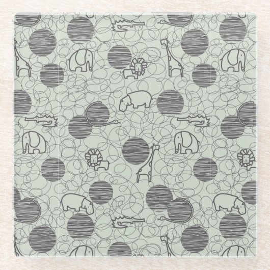 Dessous-de-verre En Verre animaux 1 de safari (Devant)