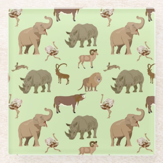 Dessous-de-verre En Verre Animaux sauvages (Devant)