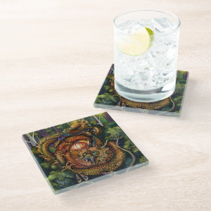 Dessous-de-verre En Verre Année du Dragon de Bois 2024
