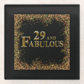 Dessous-de-verre En Verre Anniversaire 29 ans (Devant)