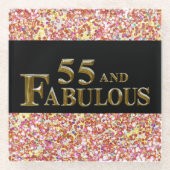 Dessous-de-verre En Verre Anniversaire 55 ans (Devant)