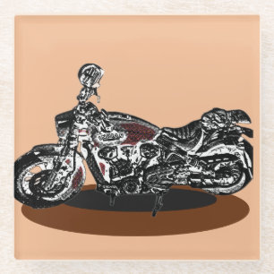 Dessous-de-verre En Verre Anniversaire de moto indienne