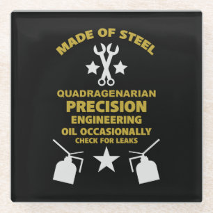 Dessous-de-verre En Verre Anniversaire quadragénaire