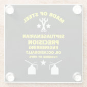 Dessous-de-verre En Verre Anniversaire Septuagénaire (Dos)