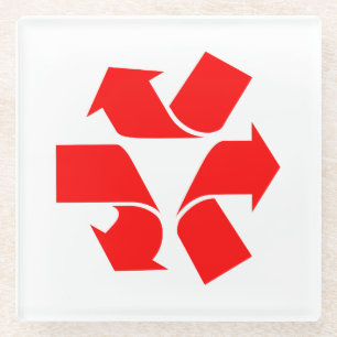 Dessous-de-verre En Verre Annuler le recyclage du symbole