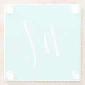 Dessous-de-verre En Verre Aqua Blue Monogramme initial (Dos)