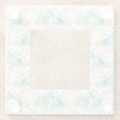 Dessous-de-verre En Verre Aqua Cream Gold Floral (Dos)