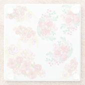 Dessous-de-verre En Verre Aqua flowers (Dos)