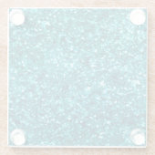 Dessous-de-verre En Verre Aqua Turquoise Blue Sparkle (Dos)