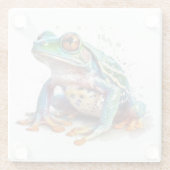 Dessous-de-verre En Verre Aquarelle à bijoux grenouille (Dos)