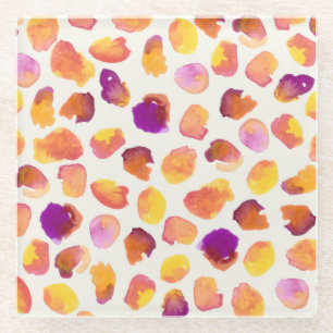 Dessous-de-verre En Verre Aquarelle Abstraite Vintage en continu