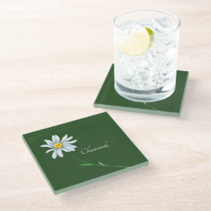 Dessous-de-verre En Verre Aquarelle de fleurs Chamomile