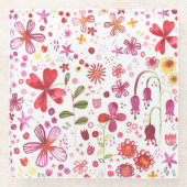 Dessous-de-verre En Verre Aquarelle de fleurs sauvages (Devant)