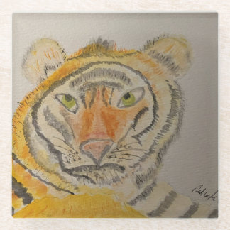 Dessous-de-verre En Verre Aquarelle de tigre