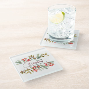 Dessous-de-verre En Verre Aquarelle élégante de Noël