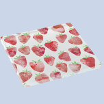 Dessous-de-verre En Verre Aquarelle fraise<br><div class="desc">Aquarelle de fraise douce et fruitée motif en rouge,  rose et blanc. Art original de Nic Squirrell.</div>