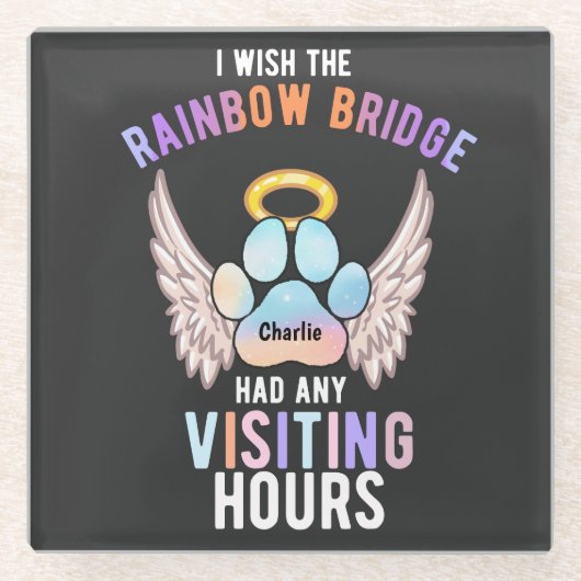 Dessous-de-verre En Verre Aquarelle mignonne animal de compagnie Paw Chien C (Devant)