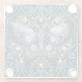 Dessous-de-verre En Verre Aquarelle mystique Bleu et doré Night Moth (Dos)