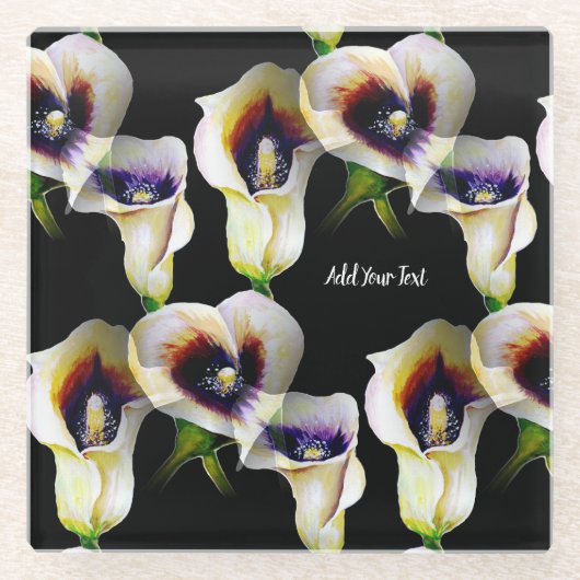 Dessous-de-verre En Verre Aquarelle Sublime Arum Calla Lilies (Devant)