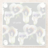 Dessous-de-verre En Verre Aquarelle Sublime Arum Calla Lilies (Dos)